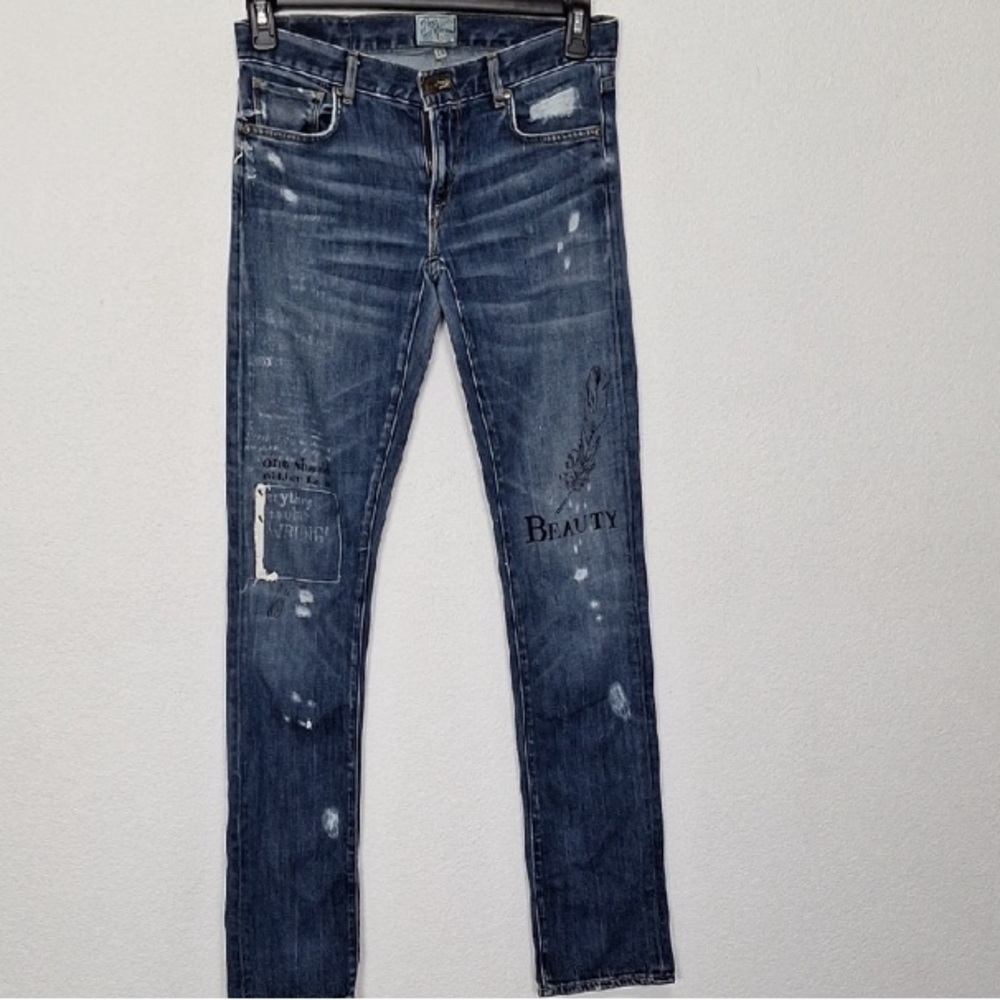 PRPS Heirloom Y2K Grunge Low Rise Hand Crafted Paint Splatter Jeans Size 26